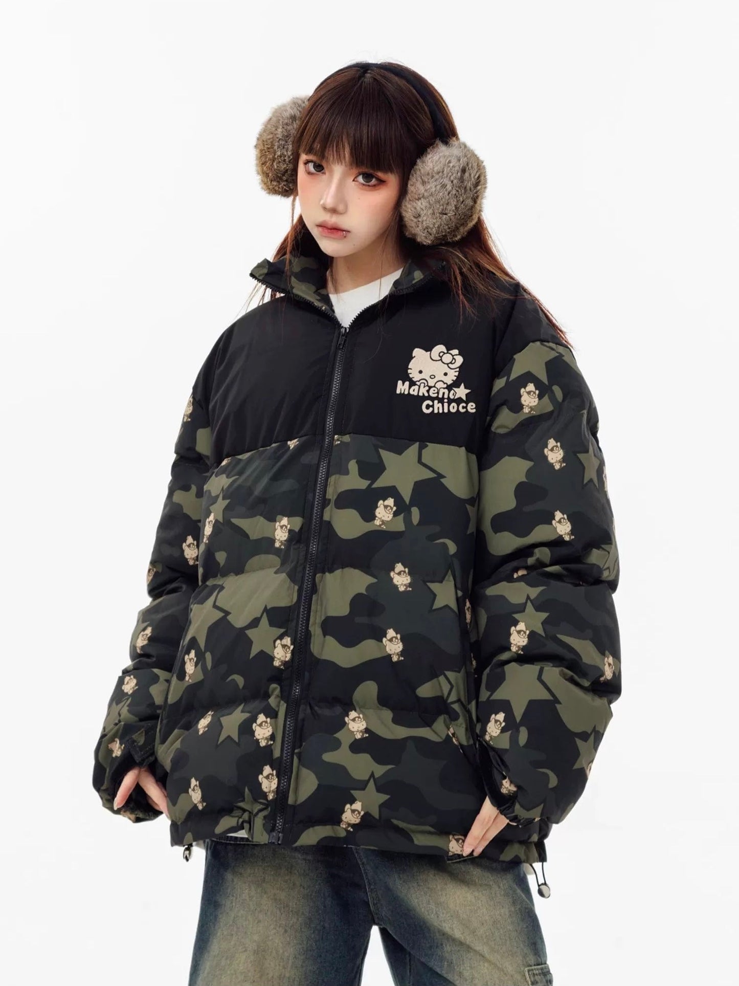 Kitty Camouflage Winter Jacket KI346