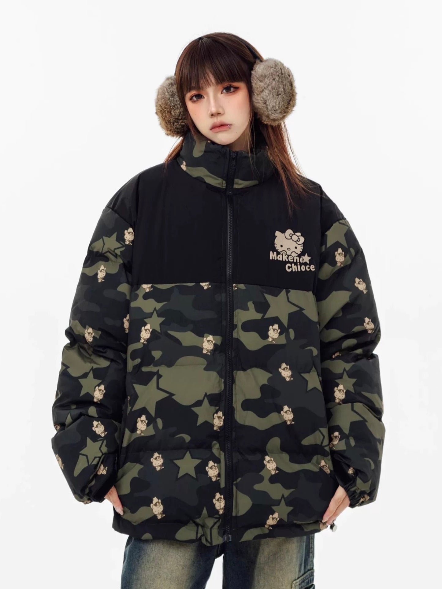 Kitty Camouflage Winter Jacket KI346