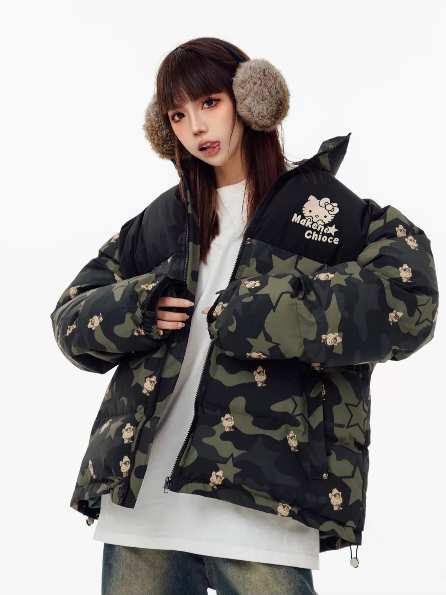 Kitty Camouflage Winter Jacket KI346