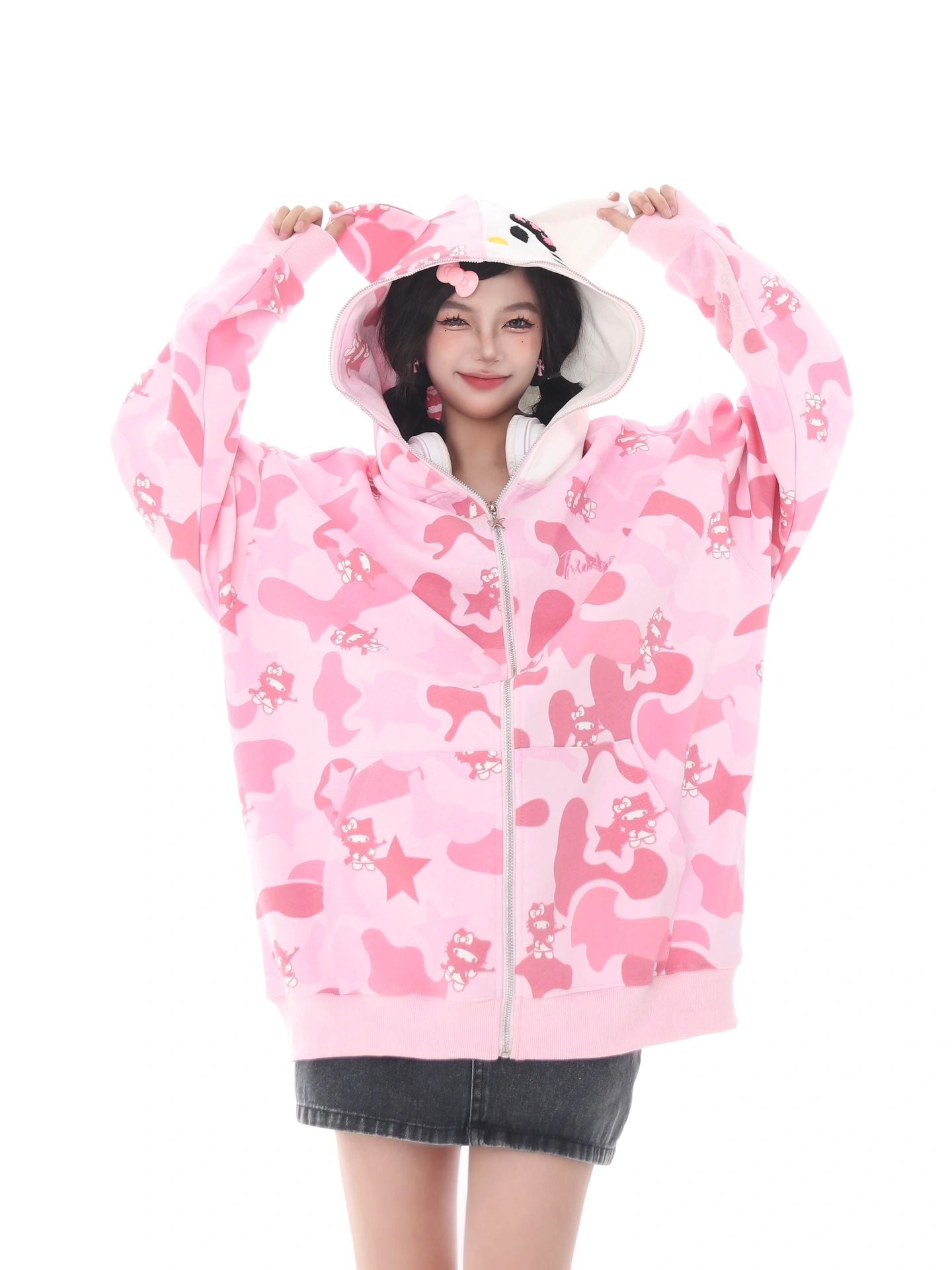 Kitty Camouflage Hoodies Jacket SK442