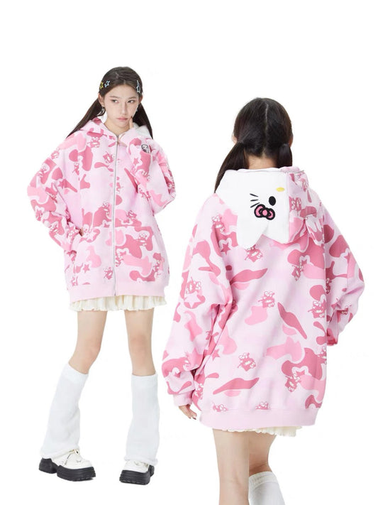Kitty Camouflage Hoodies Jacket SK442