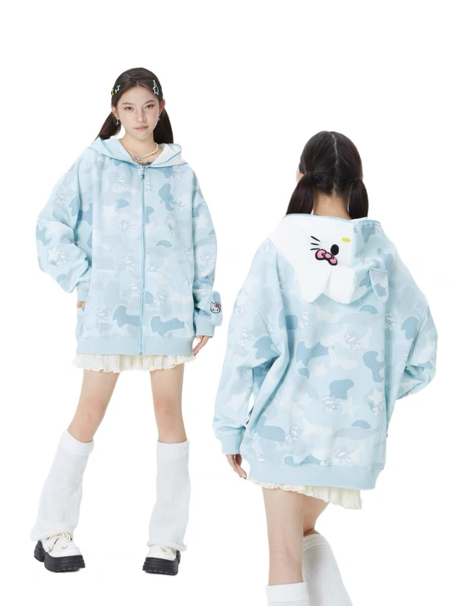 Kitty Camouflage Hoodies Jacket SK442