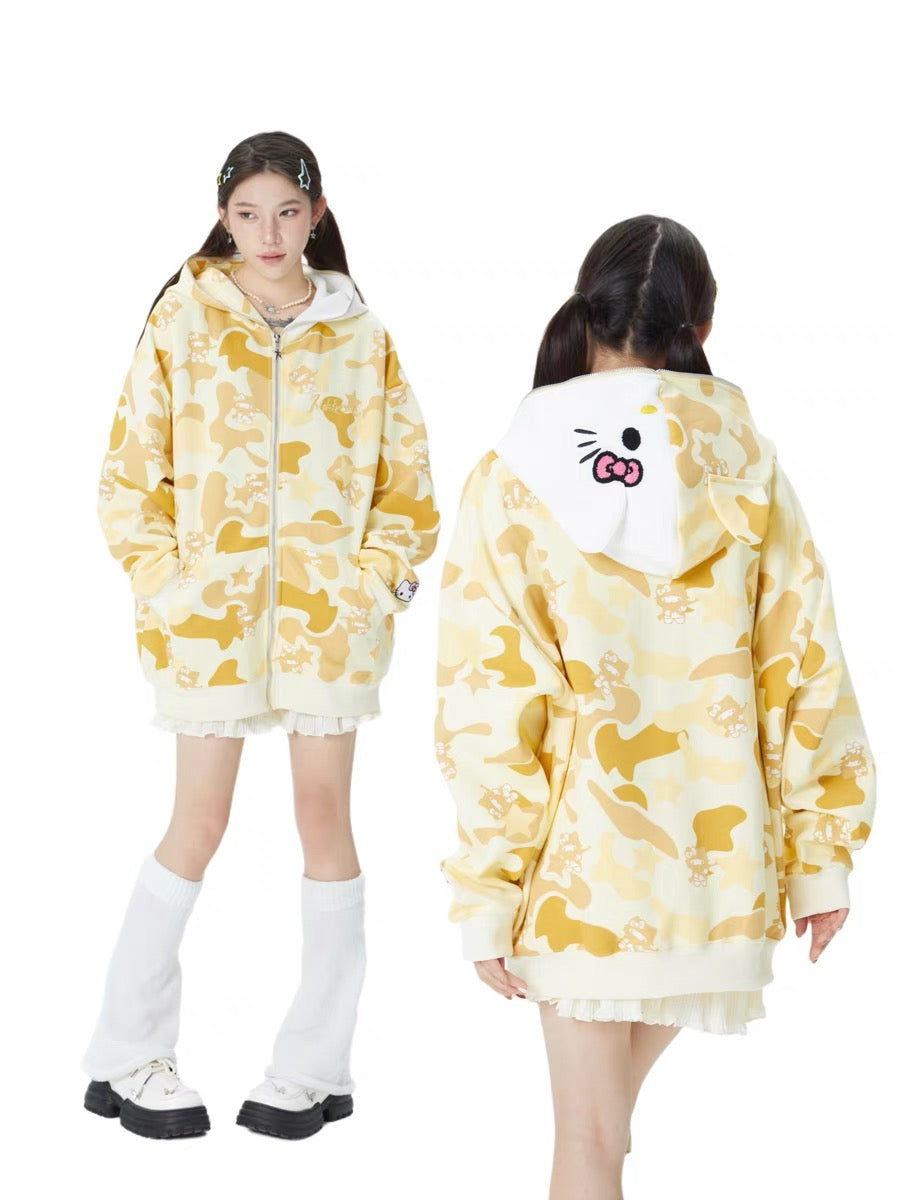 Kitty Camouflage Hoodies Jacket SK442