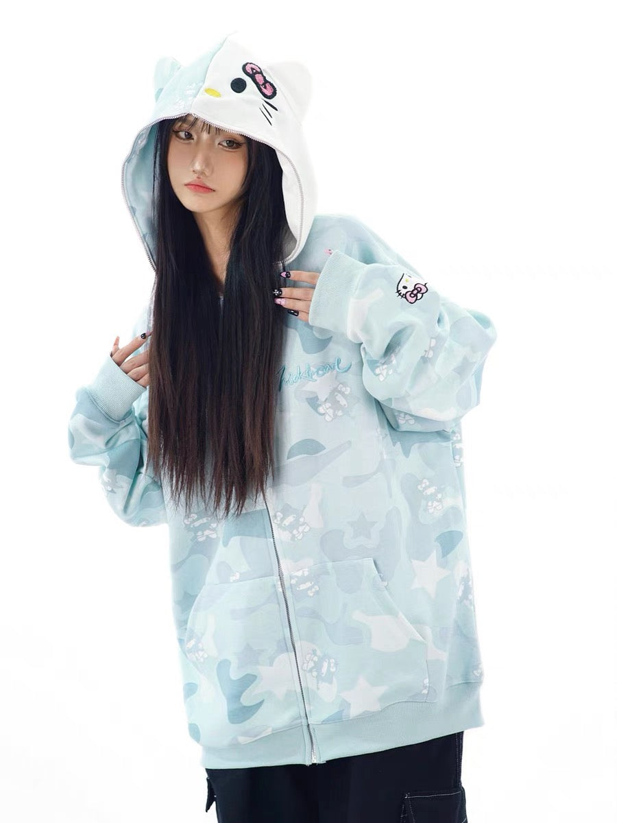 Kitty Camouflage Hoodies Jacket SK442