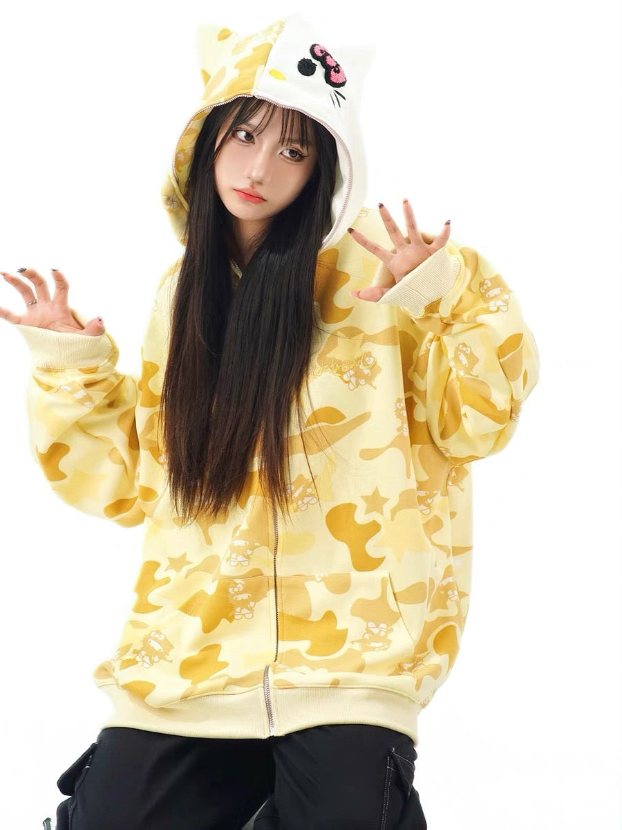 Kitty Camouflage Hoodies Jacket SK442