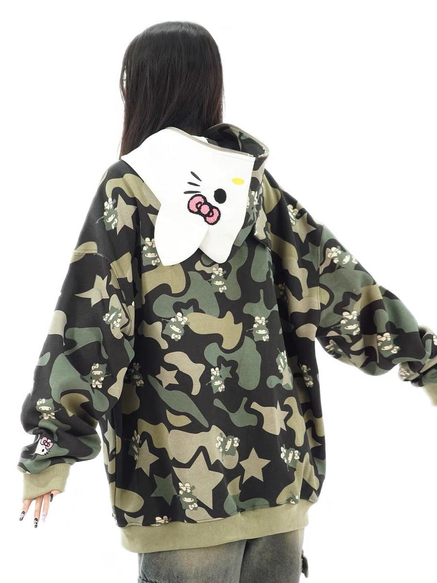 Kitty Camouflage Hoodies Jacket SK442