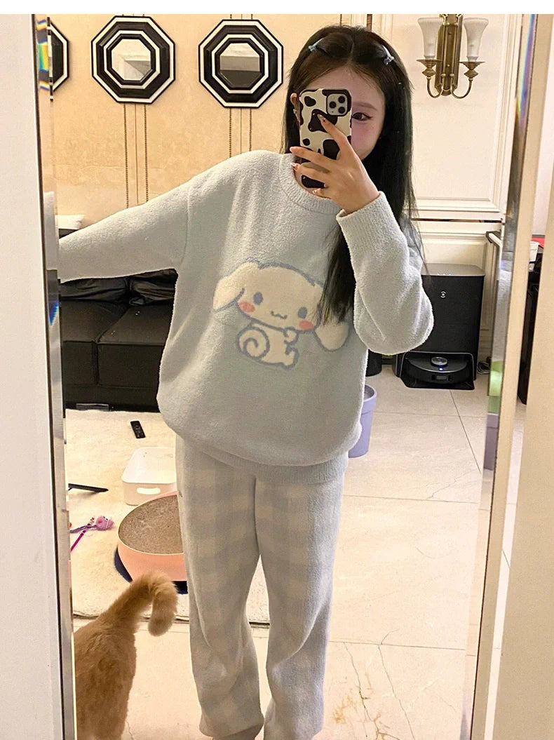 Kawaii Pastel Blue Homewear Dog Pajamas ON1093