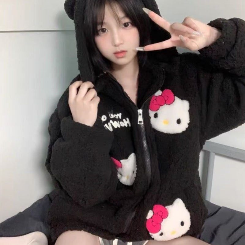 Veste brodée Black Kitty KI448