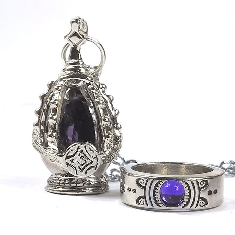 Magic Fire Gem Necklace Ring