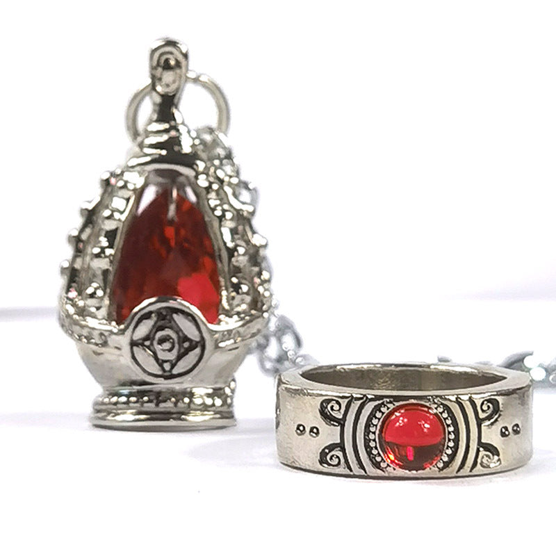 Magic Fire Gem Necklace Ring