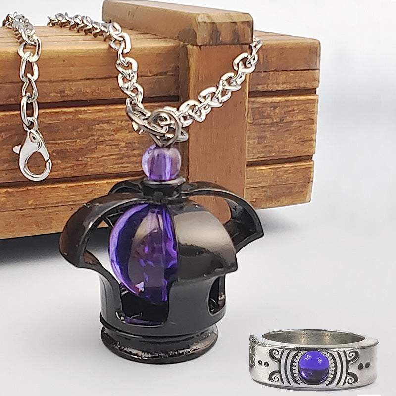 Magic Fire Gem Necklace Ring