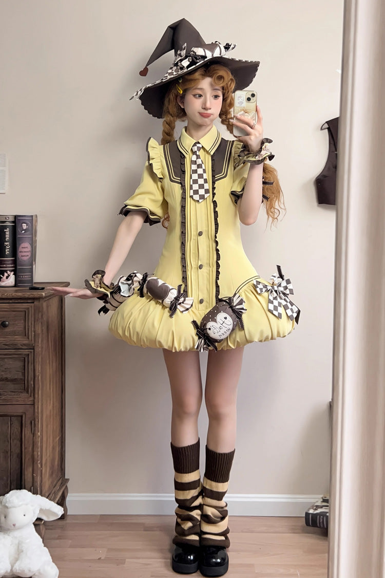 Halloween Sweet Lolita Vest Set with Short Sleeves and Bows