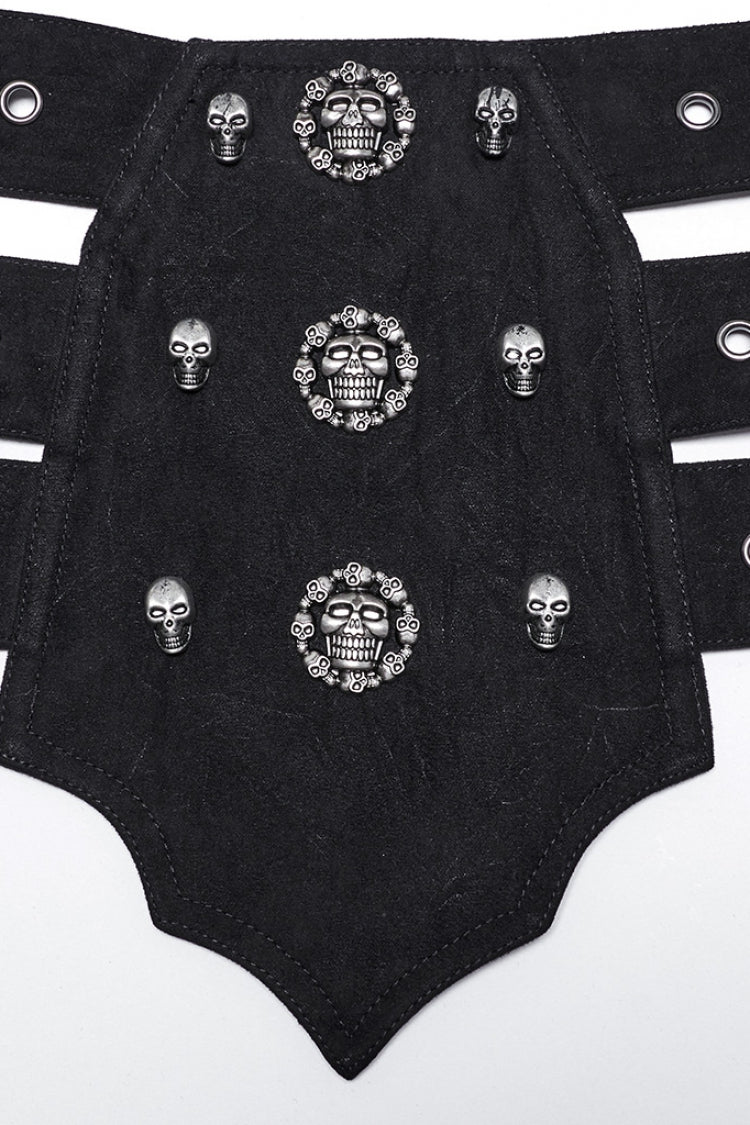 Edgy Skull-Embellished Buckle Belt for Men