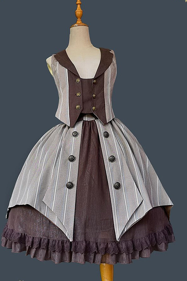 Classic Lolita Skirt with Ruffle Cardigan and Witch's Notes Print