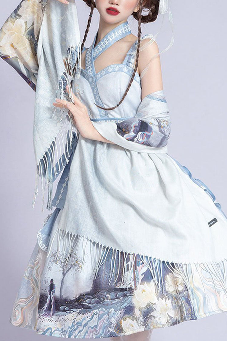 Azure Strapless Amusement Park Dream Print Classic Lolita JSK