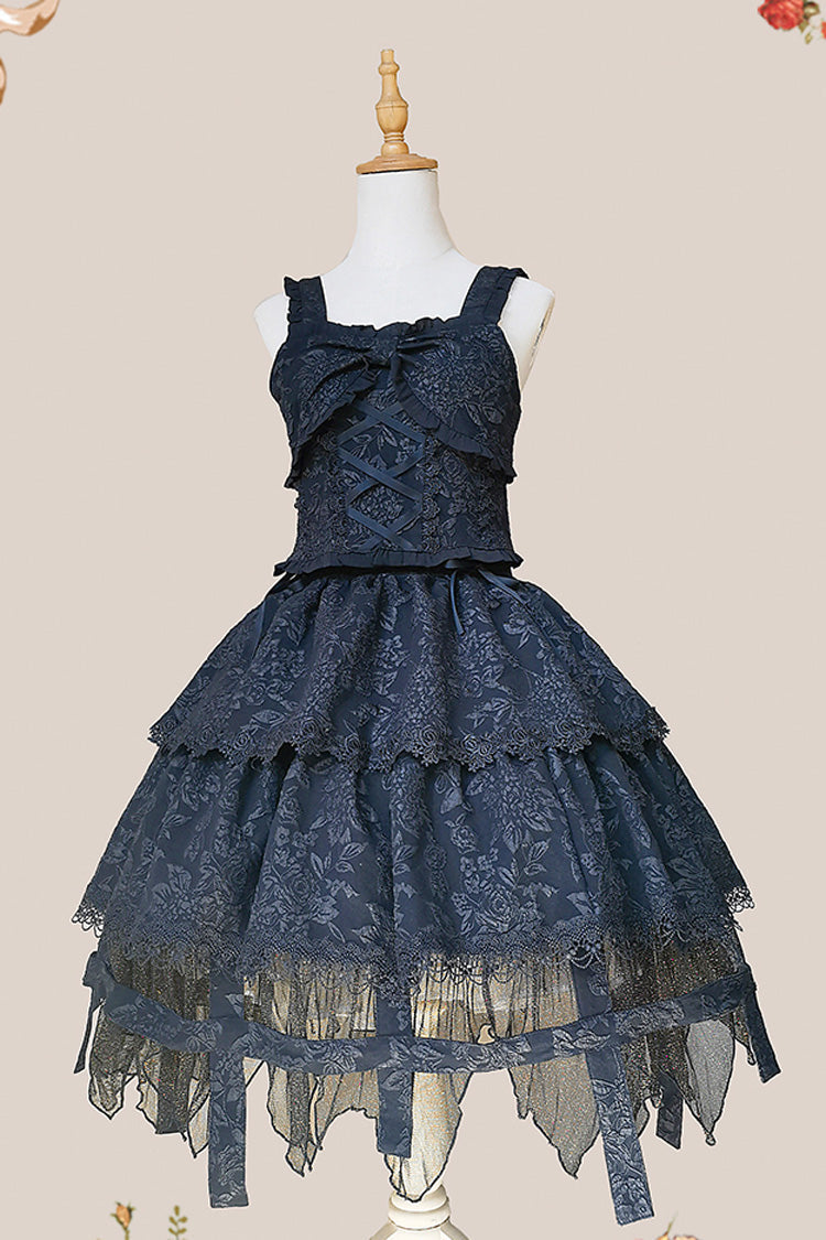 Double-Layered Ruffle Lace Gothic Skirt - Apprentice Witch