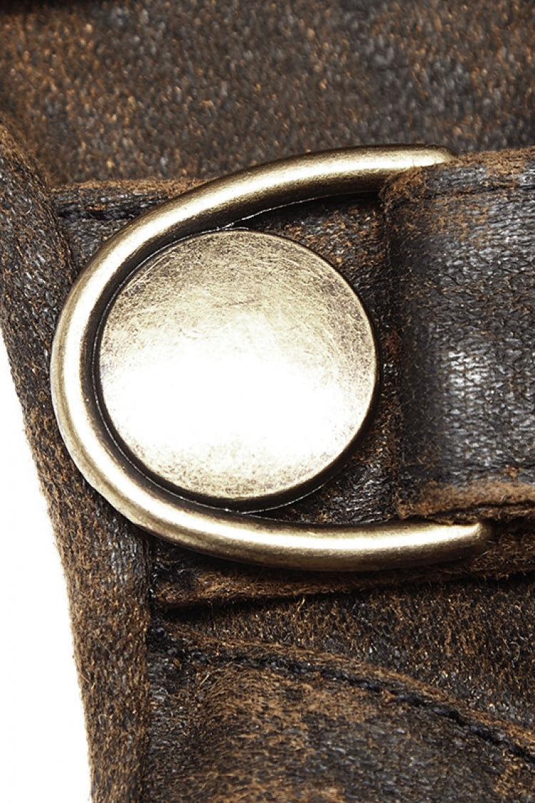 Steampunk Men's PU Leather Gloves with Metal Buckle Accents - Two Shades
