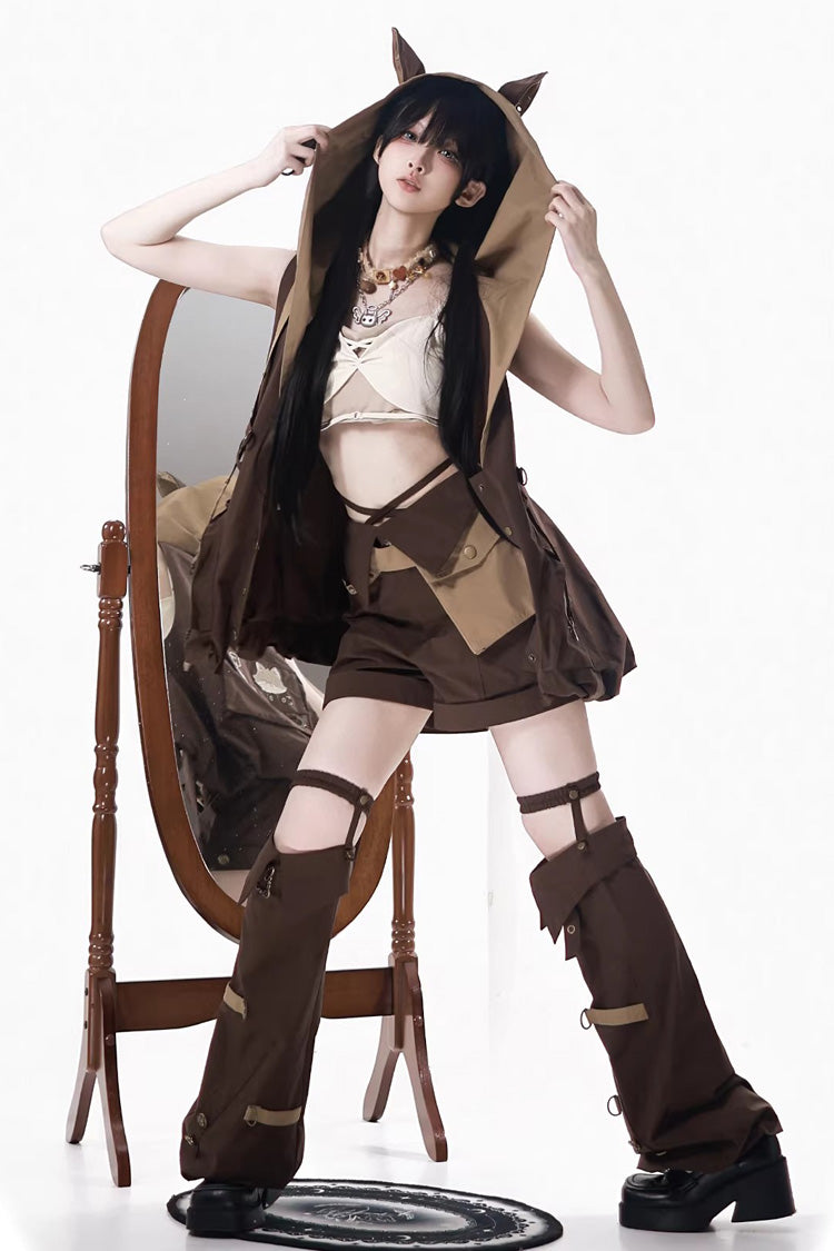 Chocolate Hooded Punk Prince Ouji Set - Fox Trail Chronicles