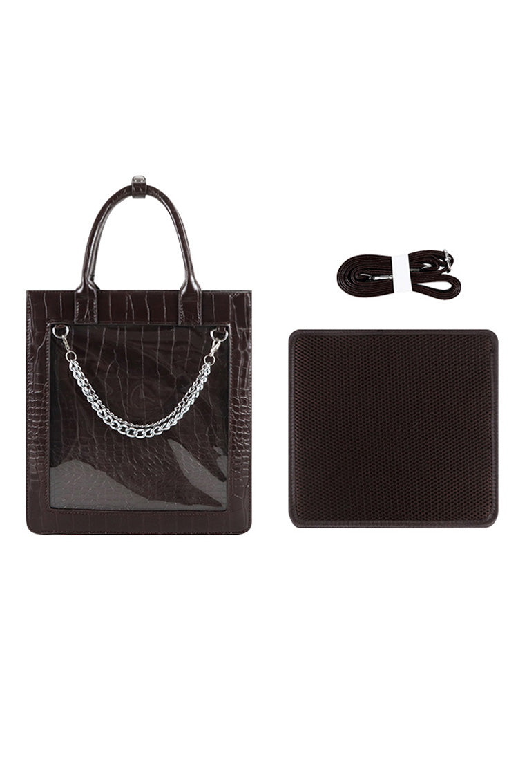 Transparent Chain Gothic Itabag in Black