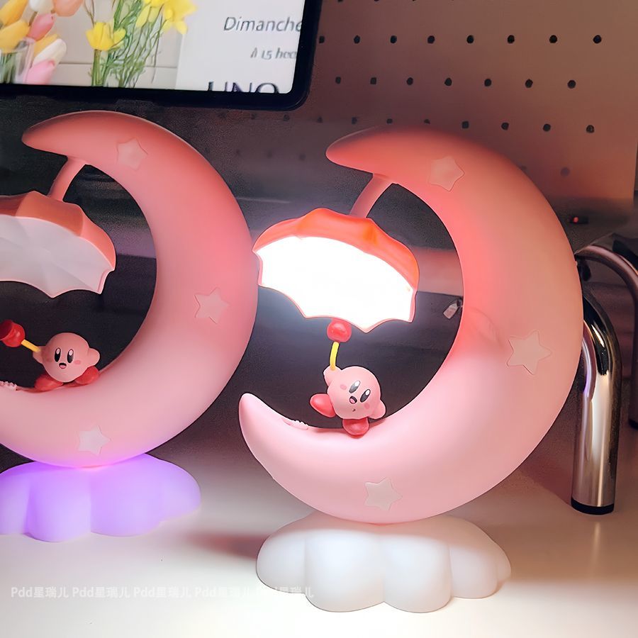 Cute Pink Kirby Moon Night Light KI696