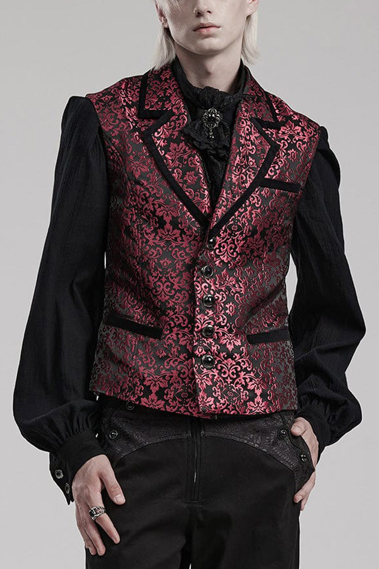 Gothic Men's Sleeveless Vest with Gem Buttons and V-Neck - Two Colorways