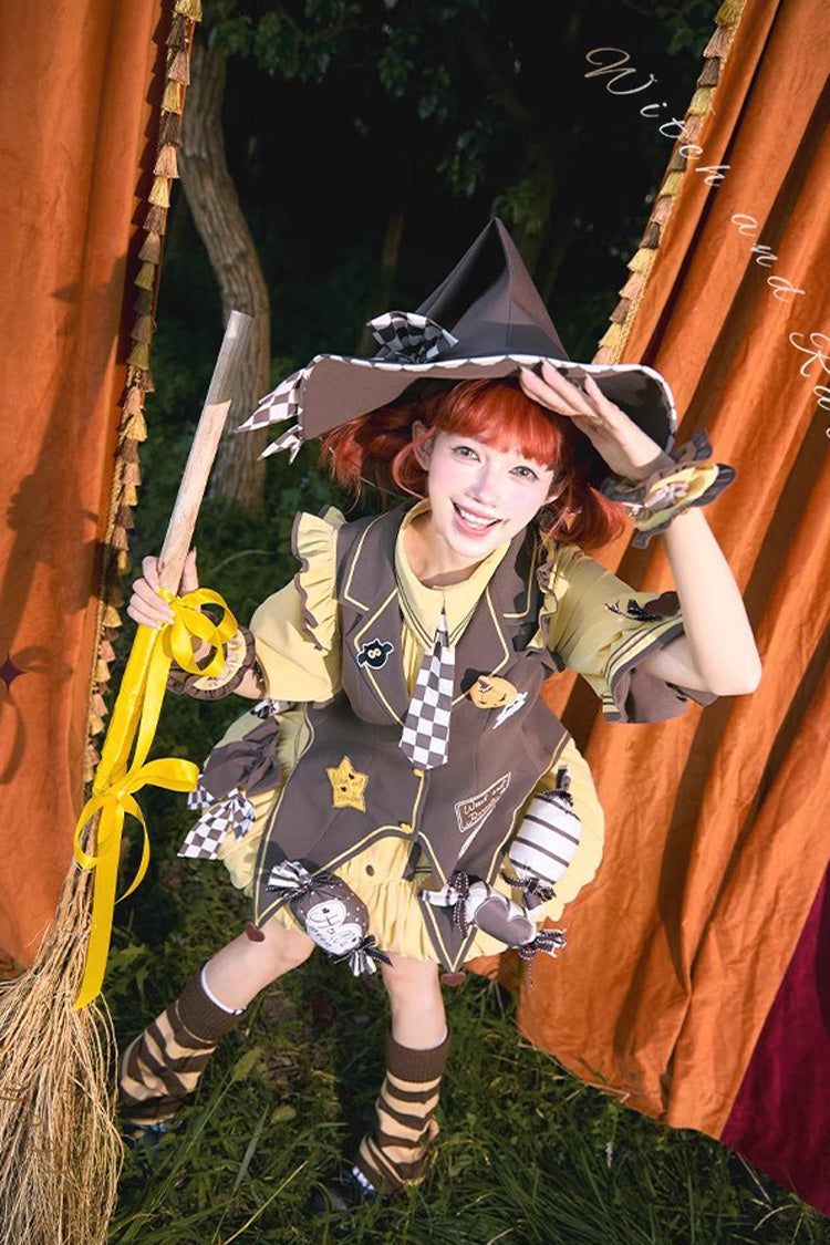 Halloween Sweet Lolita Vest Set with Short Sleeves and Bows