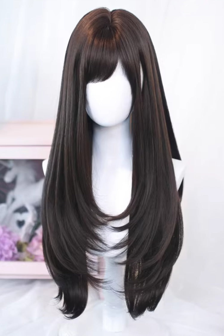 Side-Swept Long Straight Japanese Wig