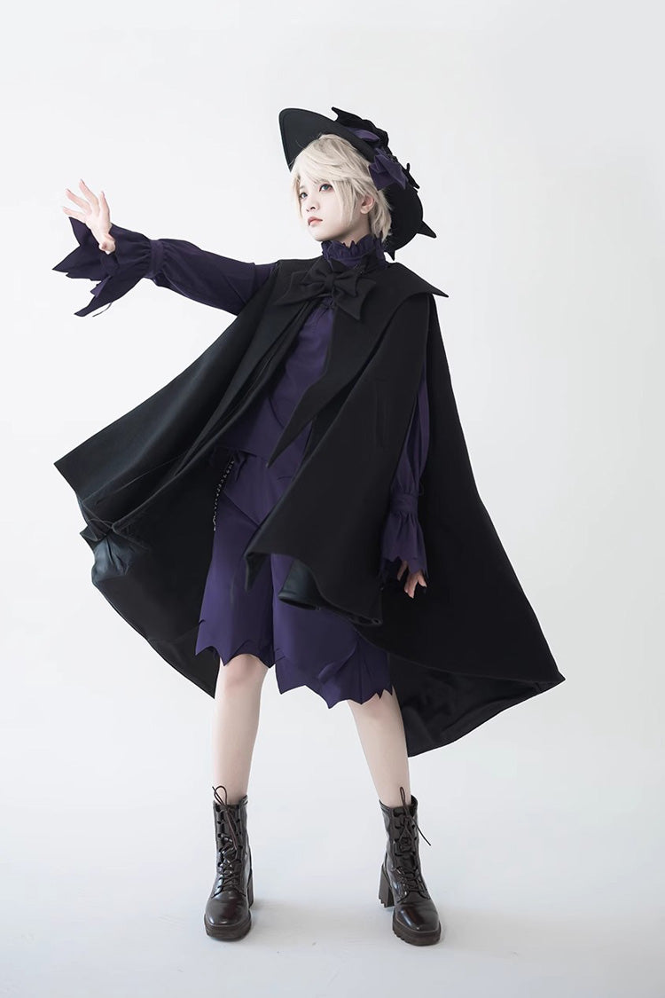 Woolen Ouji Cloak for Daily Lolita Style - Noir