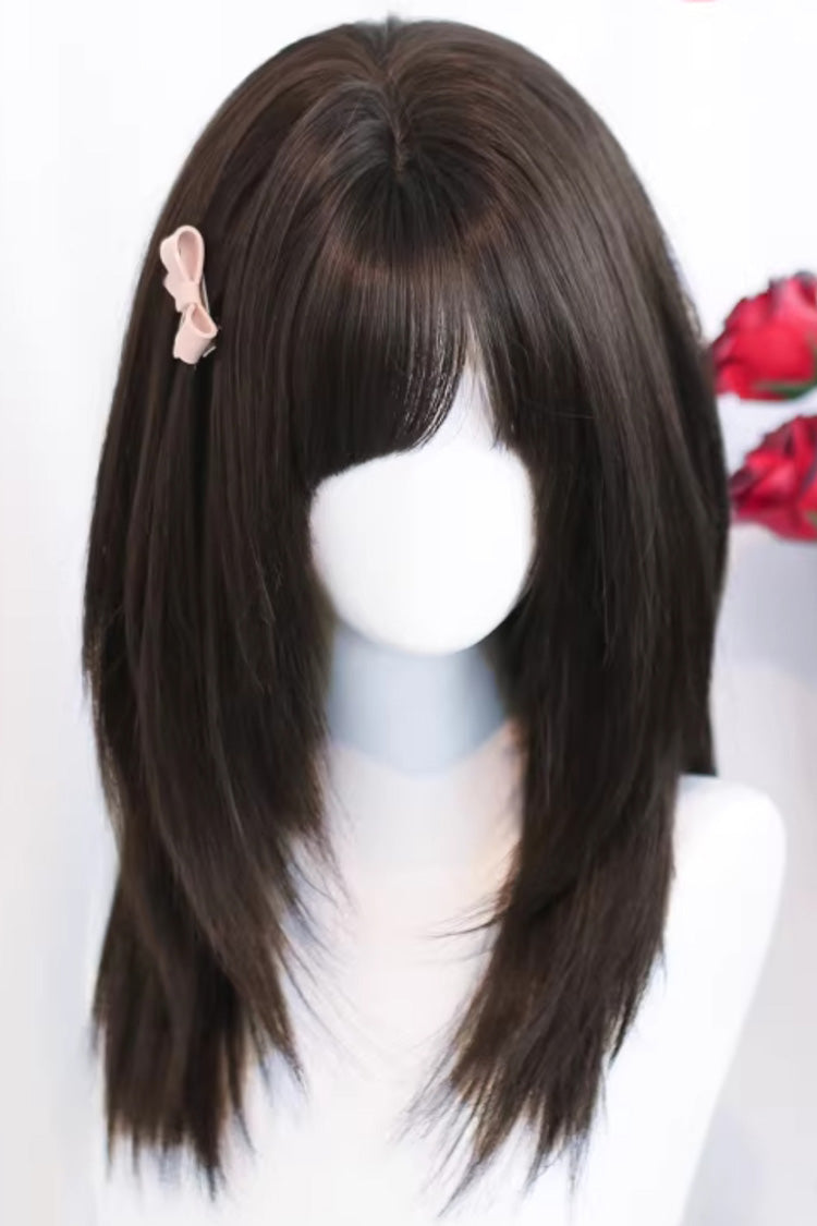 Cute Wispy Bangs Lolita Wig in Brown