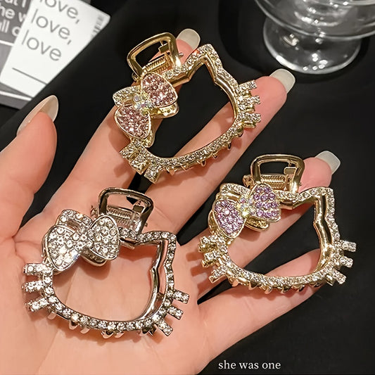 Kitty Single Piece Rhinestone Hair Claw
