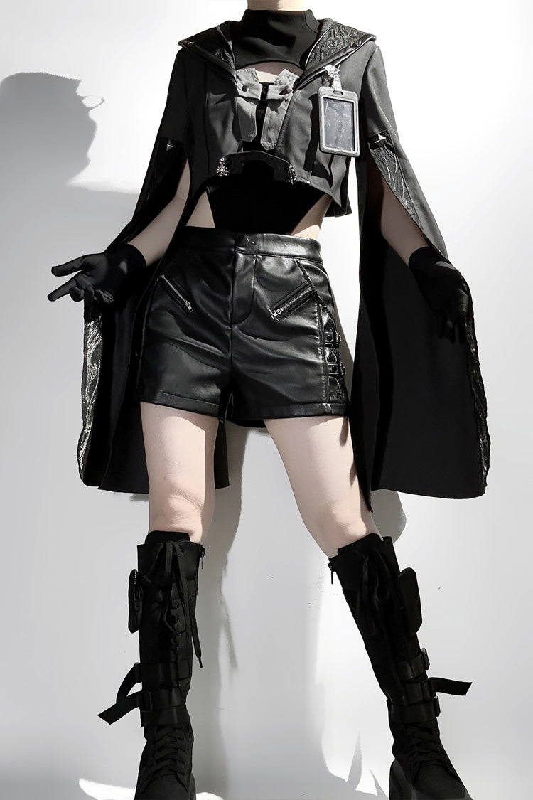 Gothic Prince Ouji Shorts Set with Lace Details - Black Sheep Research Society