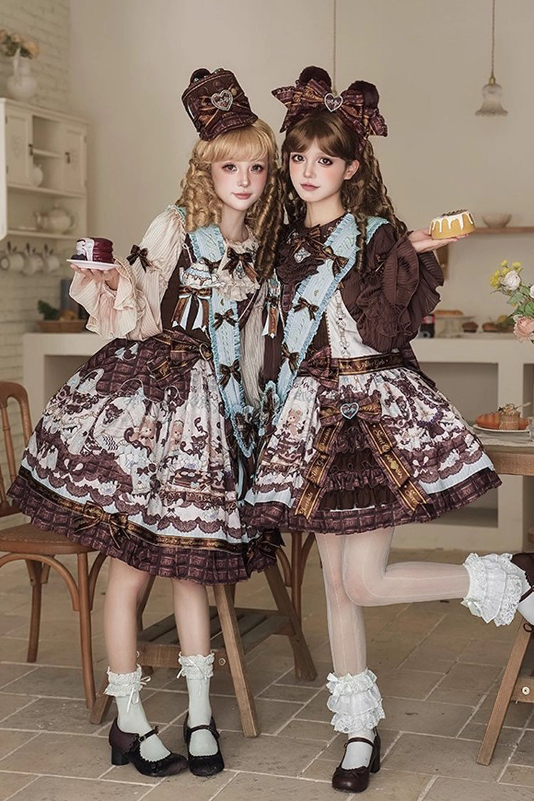 Sweet Lolita JSK Dress with Bowknot and Print