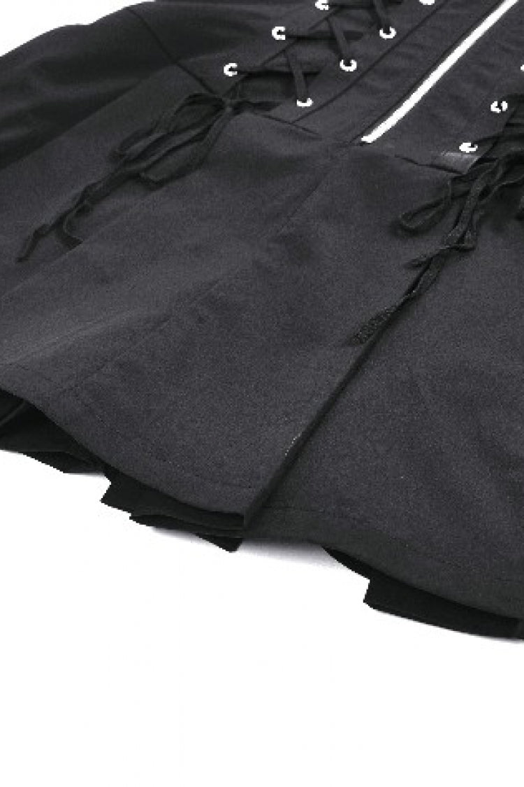 Skull Zip Sleeveless Punk Dress for Women - Gothic Edge