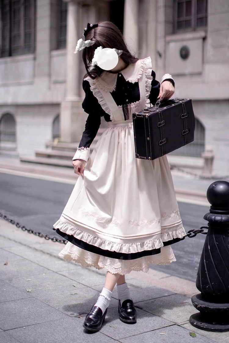 Doll Collar Long Sleeve Ruffle Bow Classic Dress - Angelina