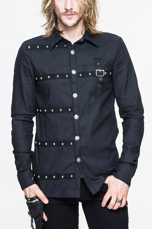Men's Punk Blouse with Long Sleeves in Cotton
