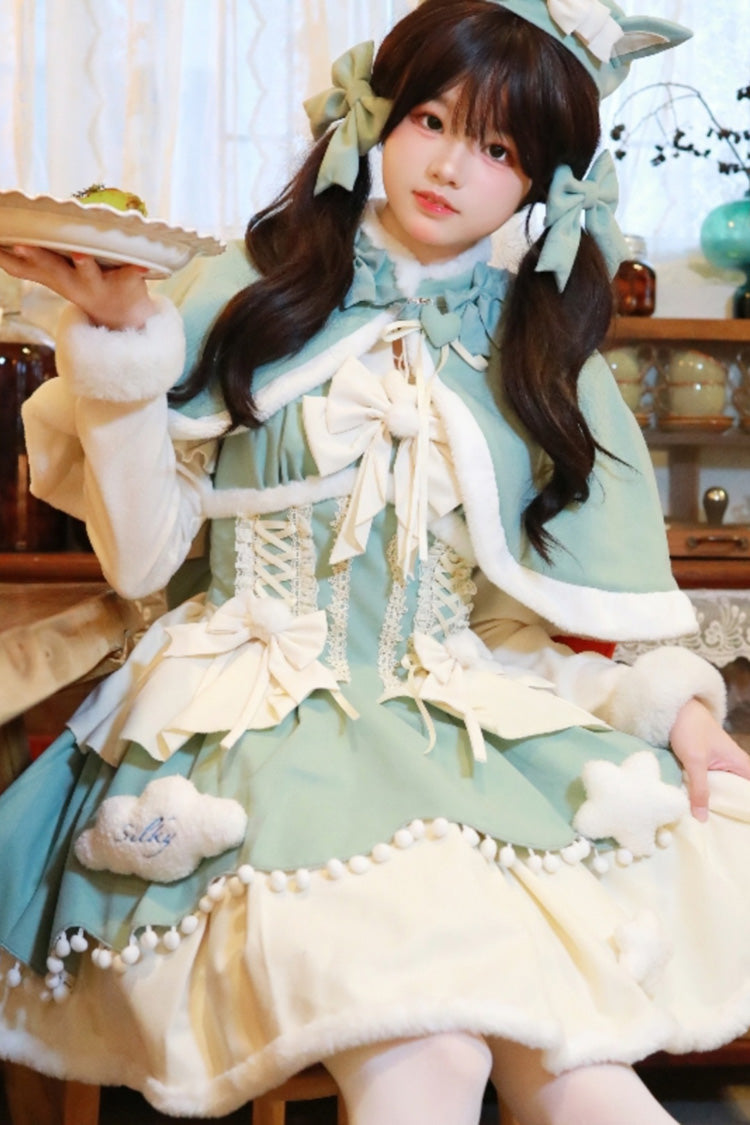 Charming Layered Bow Autumn Winter Princess JSK - Sweet Lolita 3 Shades
