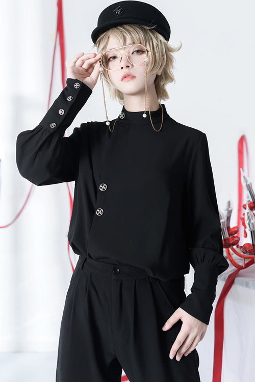 Star-Embroidered Ouji Blouse - Chronicles Edition - Gothic Edge