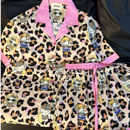 Kawaii Kitty Pyjama-Set aus Eisseide KI617