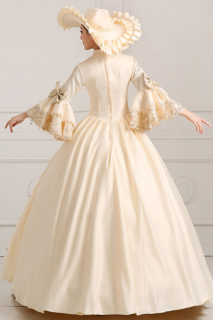 Victorian Prom Dress with Bowknot and High Waist in Ruffled Design