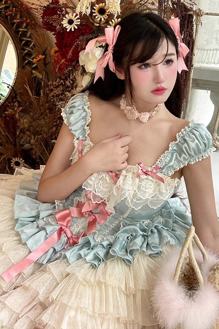 Goddess Ballet Romance Multi-Layer Ruffle Sweet Princess Dress - 2 Shades