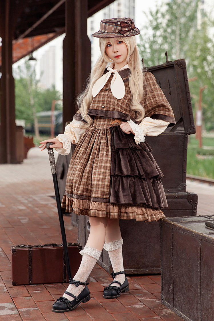 Chocolate High Waist Asymmetric Ruffle Strap Dress - Morning Tune