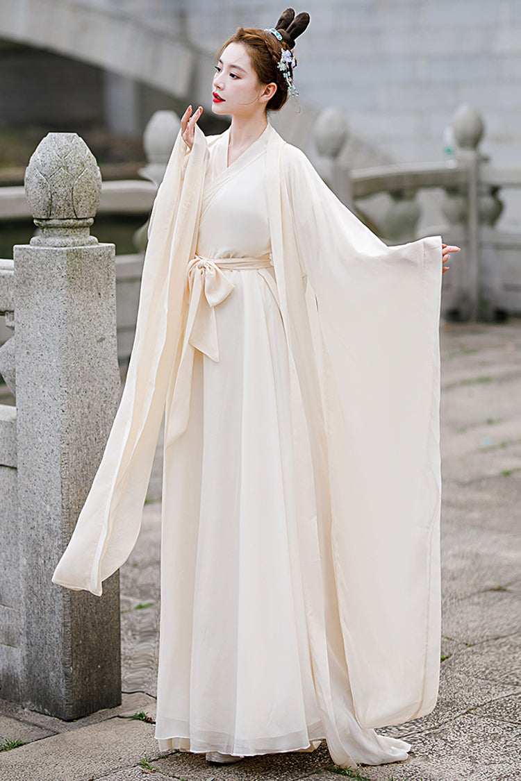 Elegant Chang'E Hanfu Dress with Wide Sleeves Classic Ancient Costume