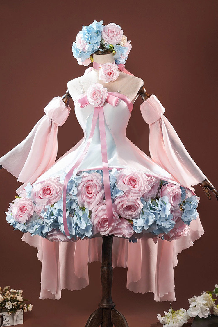 Cardcaptor Sakura Sleeveless Bow Flower Fairy Anime Cosplay Lolita Set