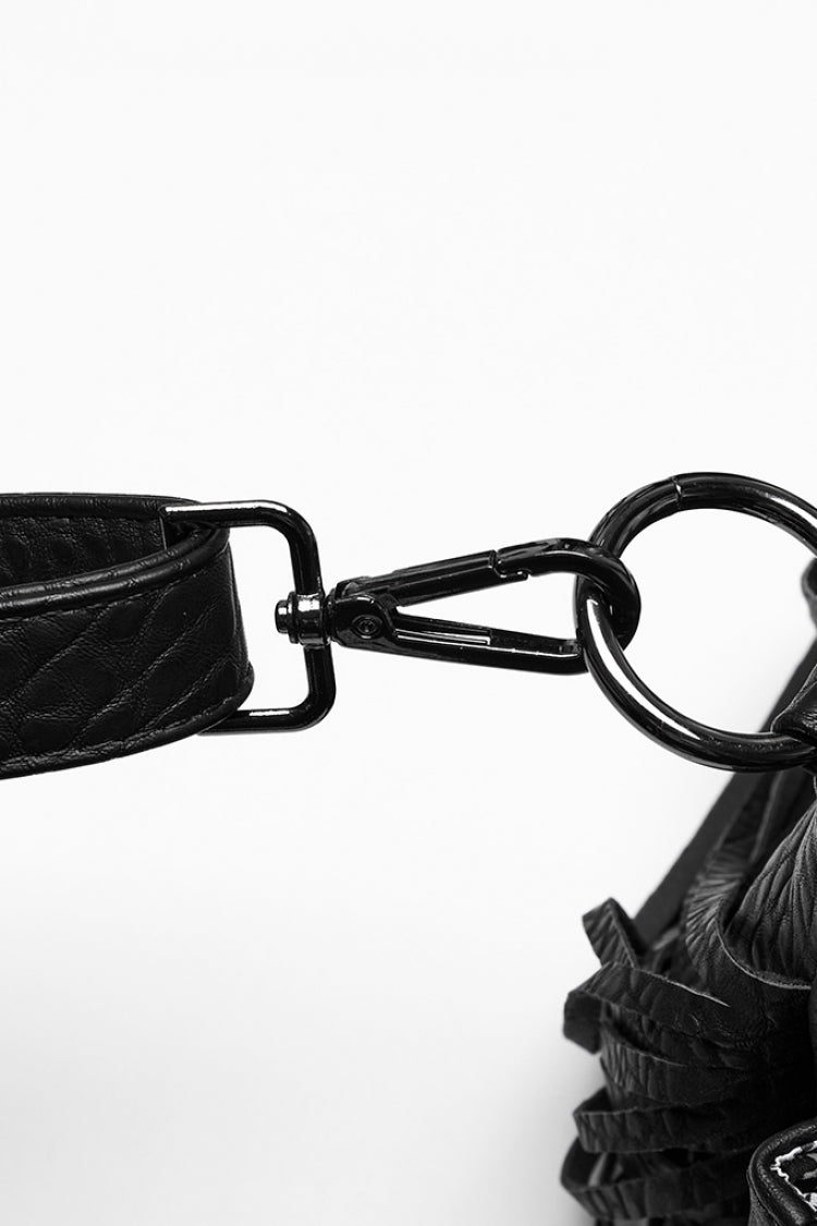 Gothic Bag with Studs and Tassels in Faux Leather