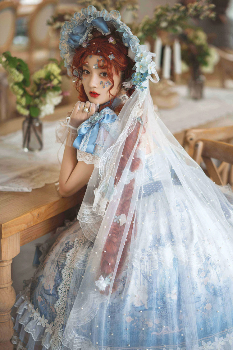 Azure Secret Realm Key Gorgeous Wedding Princess Sweet Lolita Set