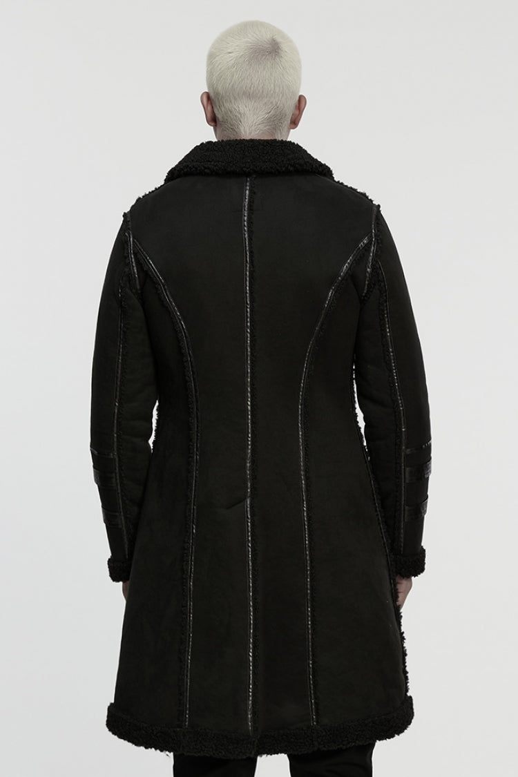 Asymmetric Zipper Jacket with Plush Lapel for Men - Gothic Edge