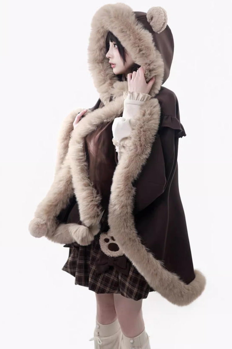 Chocolate Printed Ruffle Bow Strap Dress - Fluffy Little Bear