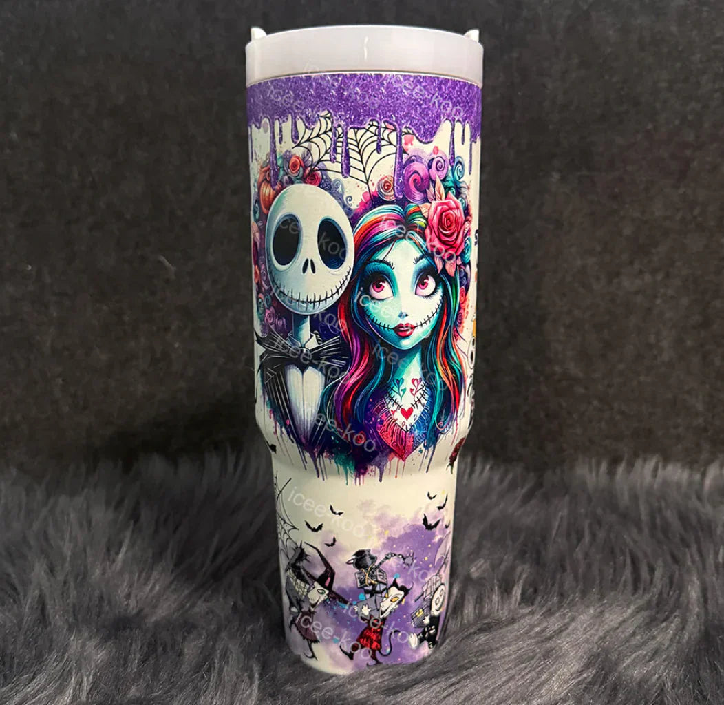 Jack Magic 40 Midnight Oz Tumbler Skellington Glow-in-the-Dark Sally