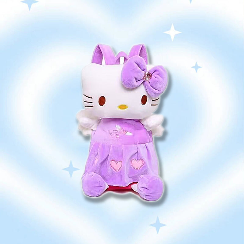 Y2K Plush Kitty Bow Heart Backpack KI510