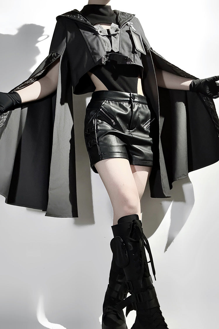 Gothic Prince Ouji Shorts Set with Lace Details - Black Sheep Research Society